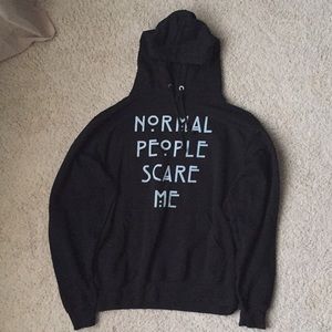 Normal People Scare Me Black Hoodie